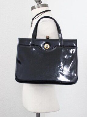 vintage‎ crown lewis kiss lock patent leather purse